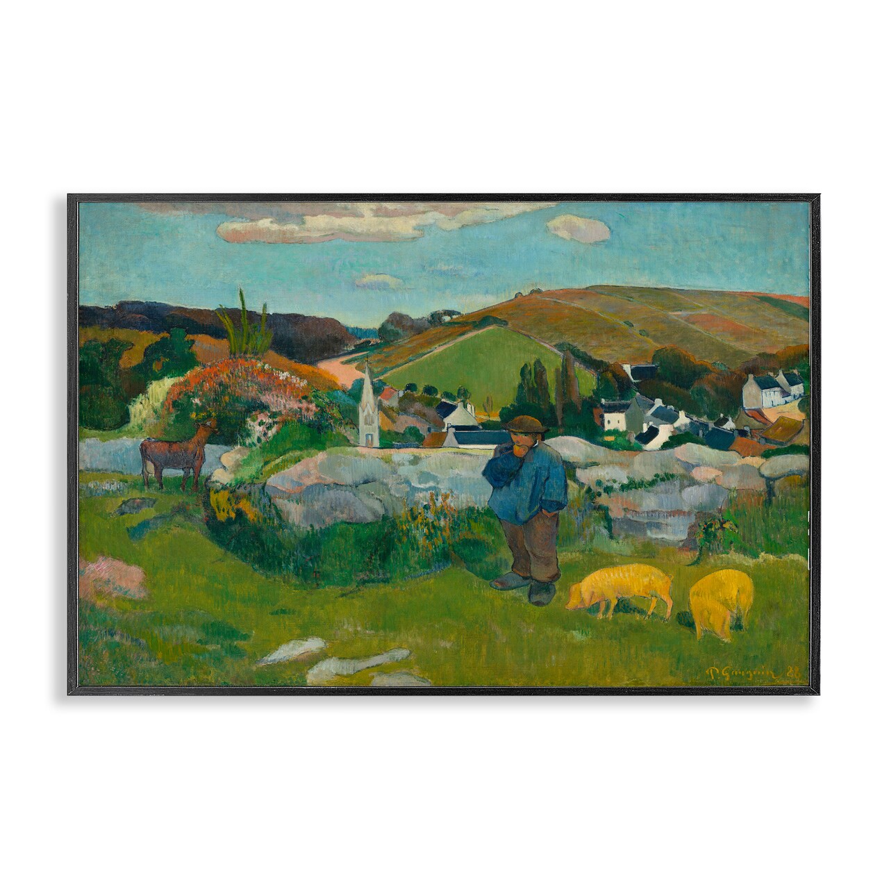 Stupell Industries Classic Gauguin Swineherd Framed Giclee Wall Art Design by one1000paintings
